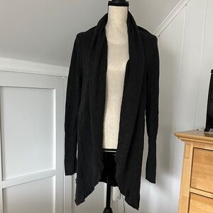 Leith Dark Charcoal Draped Cardigan